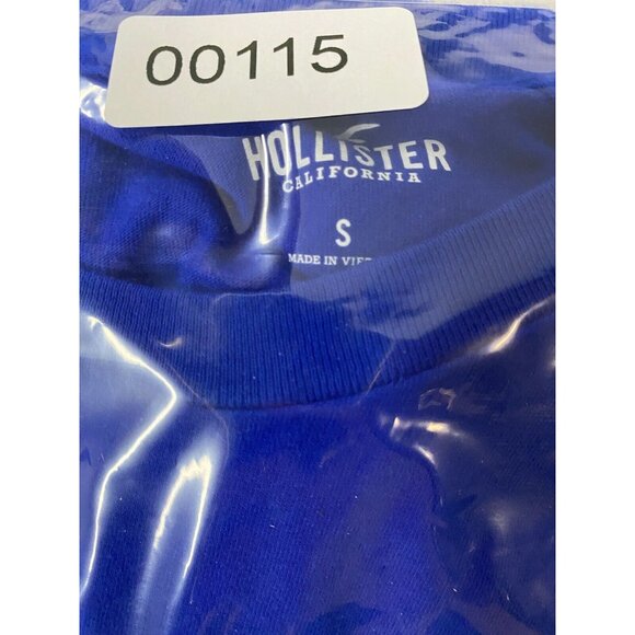 Hollister Mens Logo Long Sleeve T Shirt Small Southern California Spell Out Blue - Picture 9 of 9